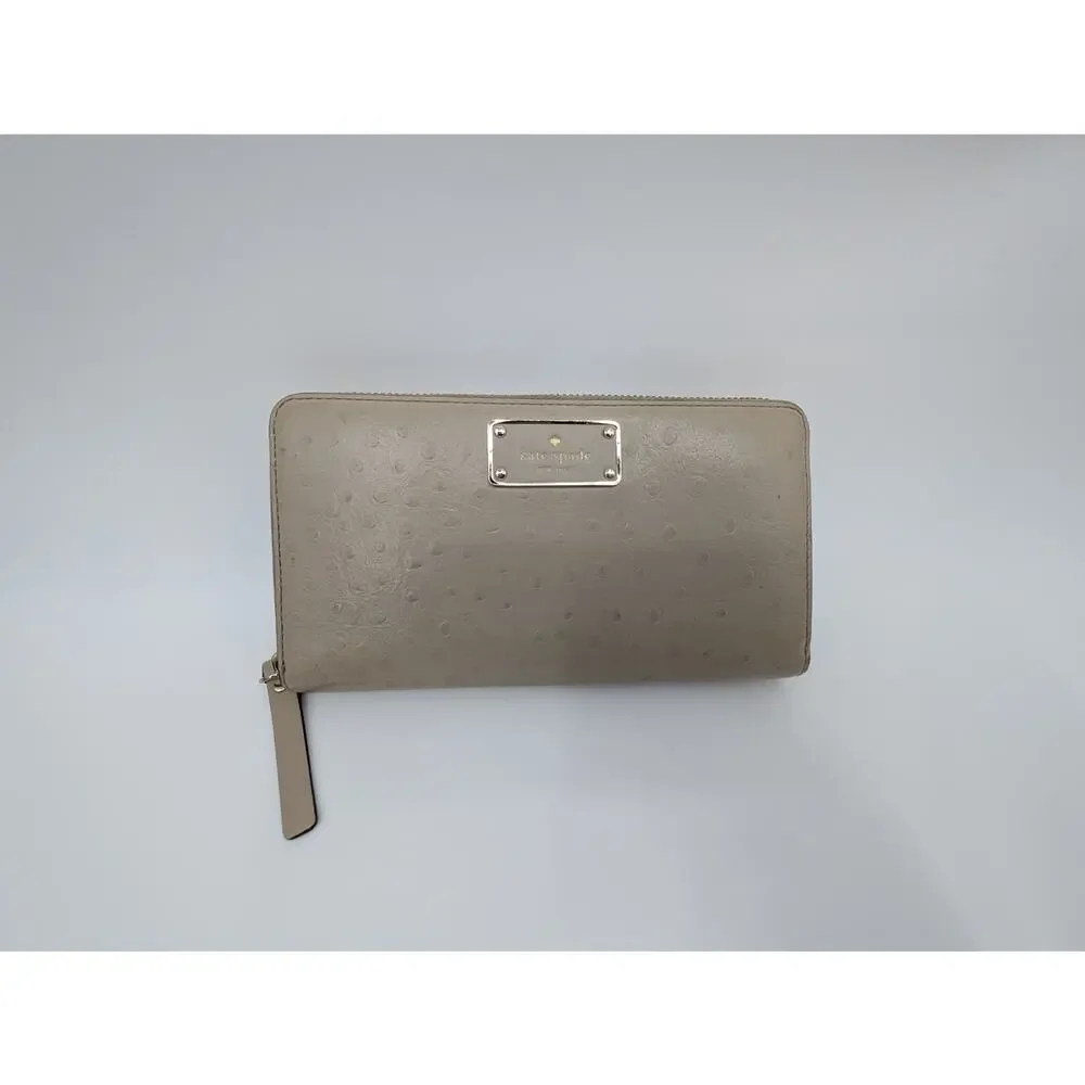 Kate Spade Riverside St Ostrich Wallet Tan